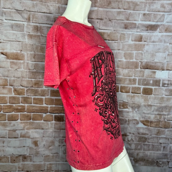 Affliction Women’s Graphic Short Sleeve Cut Out T-Shirt -Size: Medium -NWT - Picture 7 of 10